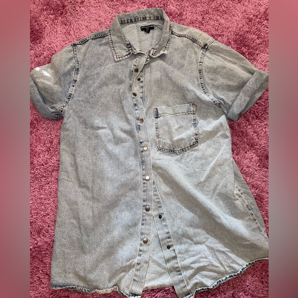 Short Sleeve Denim Shirt dress